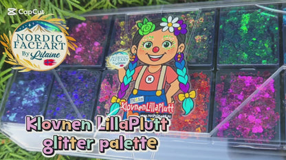 Glittergel palette.