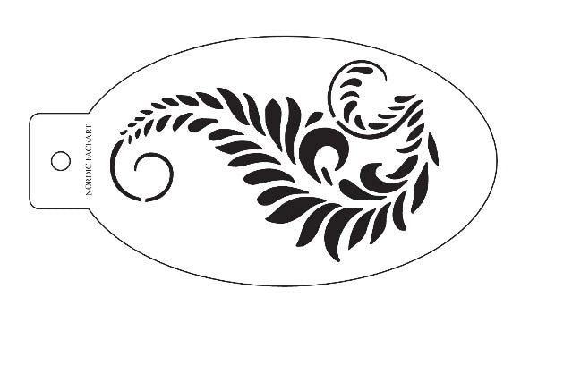 Blad Smykke – Venstre - Stensil fra Nordic FaceArt