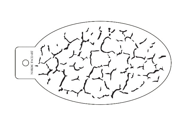 Cracked design- Stensil fra Nordic FaceArt