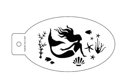 Havfrue – Stensil fra Nordic FaceArt