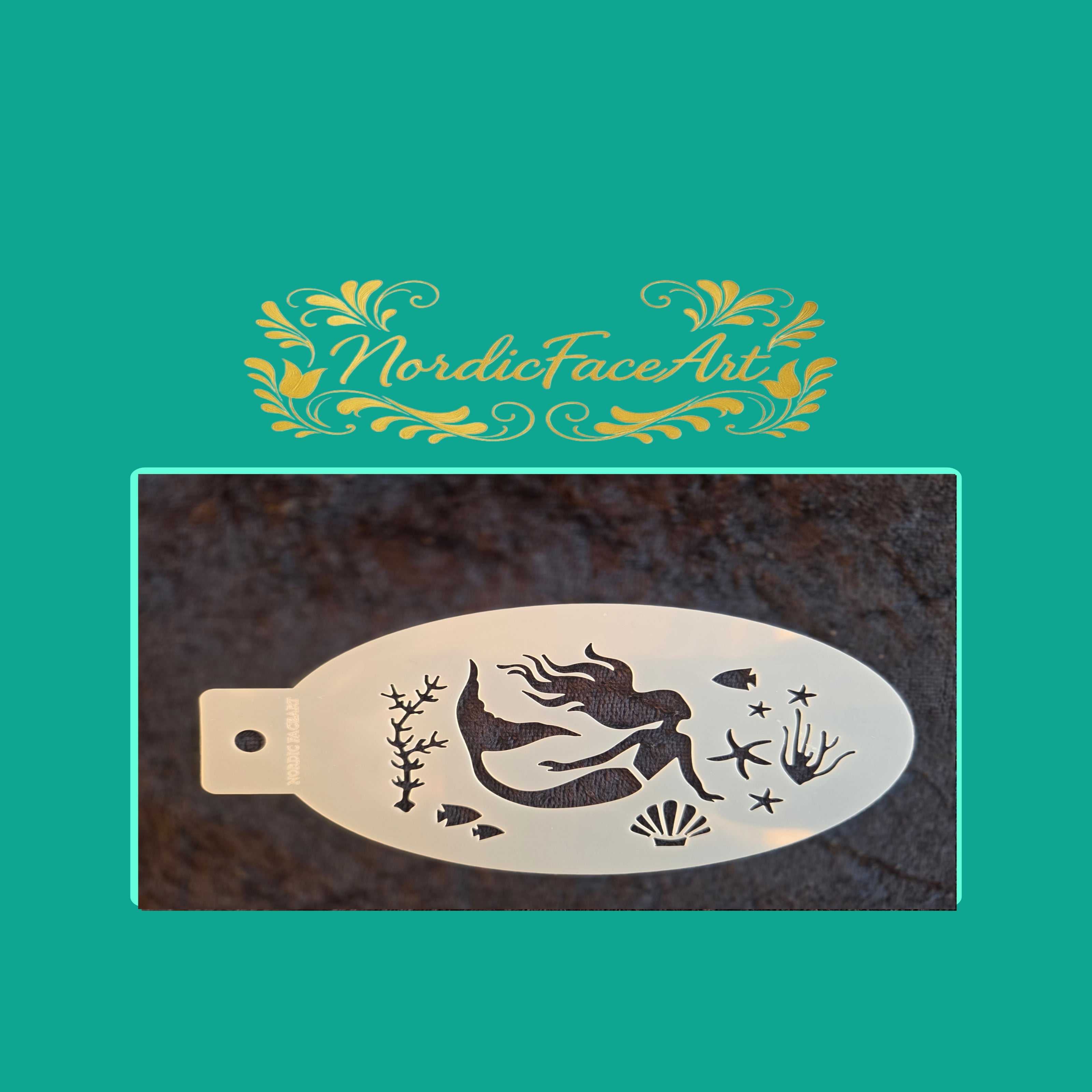 Havfrue – Stensil fra Nordic FaceArt