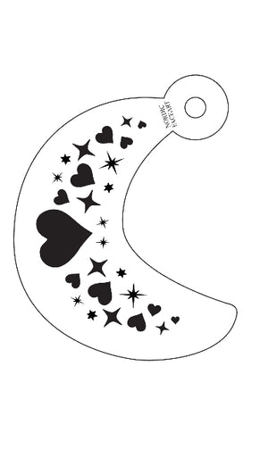 Hjerter design – Stensil fra Nordic FaceArt