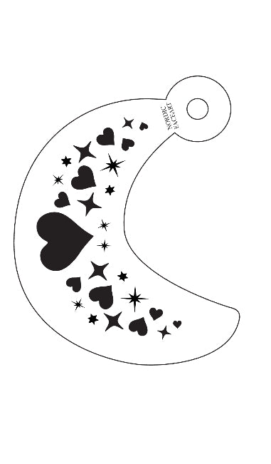 Hjerter design – Stensil fra Nordic FaceArt