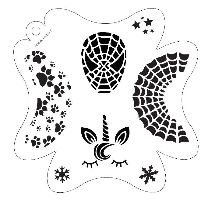 Superhelt & Fantasi Mix Stensil – Nordic FaceArt