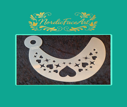 Hjerter design – Stensil fra Nordic FaceArt