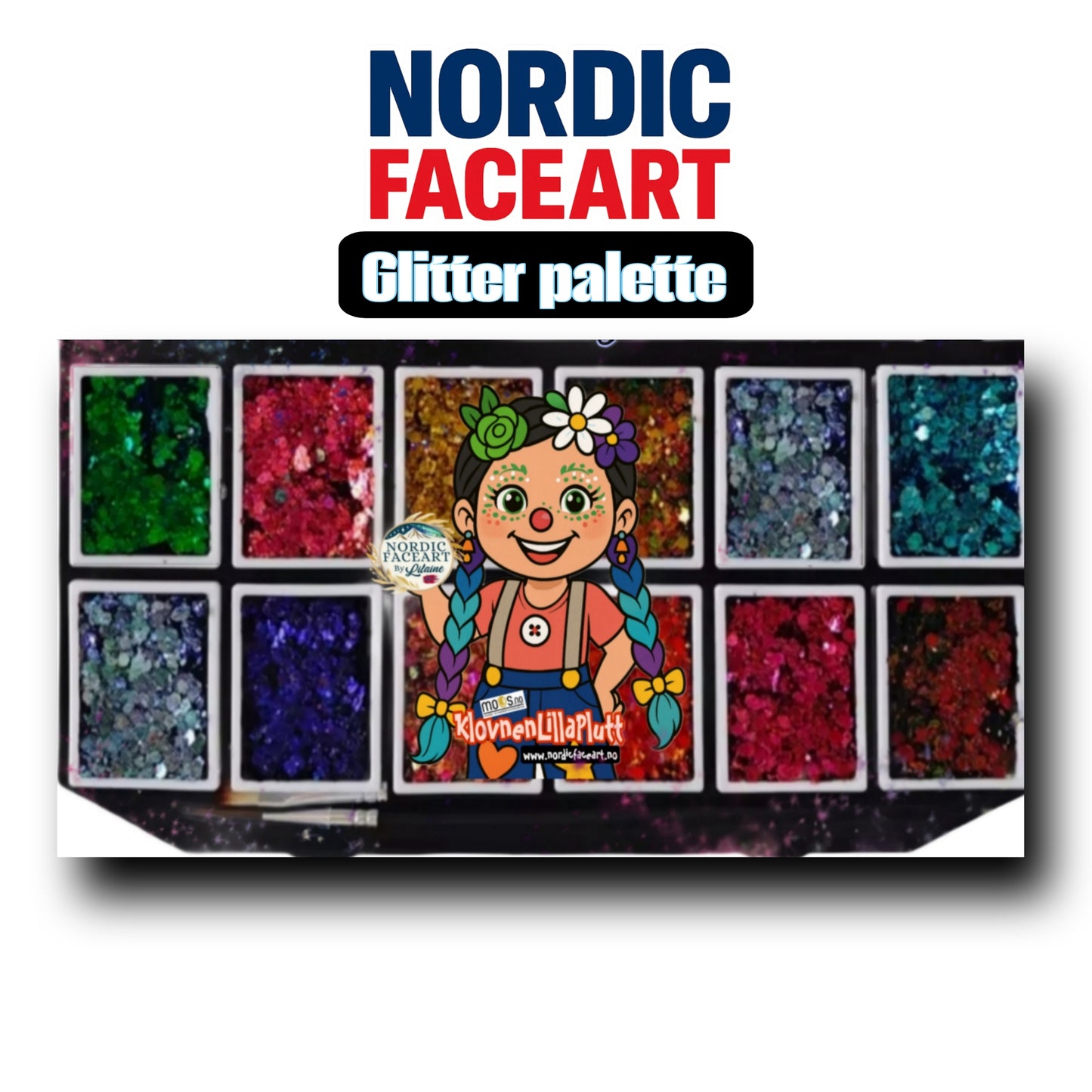 Glittergel palette.