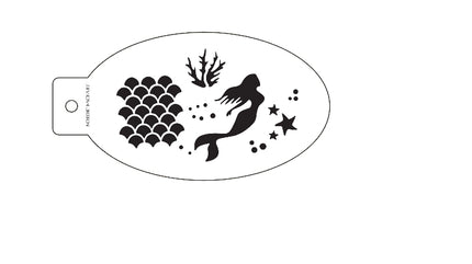 Havfrue  & Skjell design– Stensil fra Nordic FaceArt