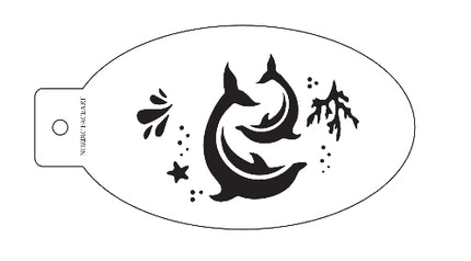 Delfindans – Stensil fra Nordic FaceArt