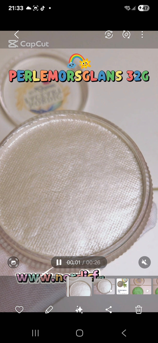Hvit - Perlemorglans 32g