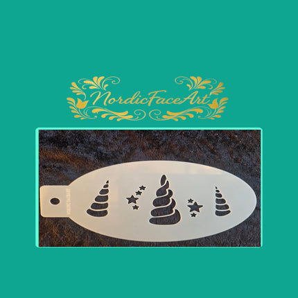 Enhjørninghorn Stensil fra Nordic FaceArt