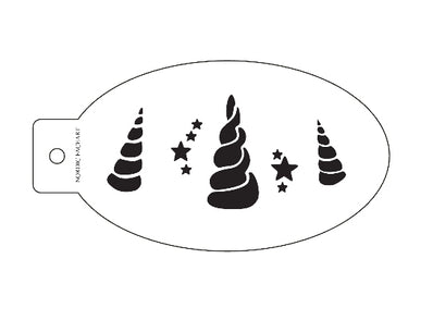 Enhjørninghorn Stensil fra Nordic FaceArt