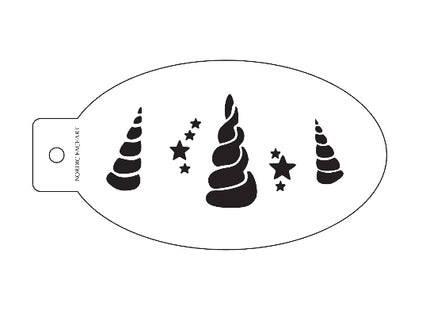 Enhjørninghorn Stensil fra Nordic FaceArt